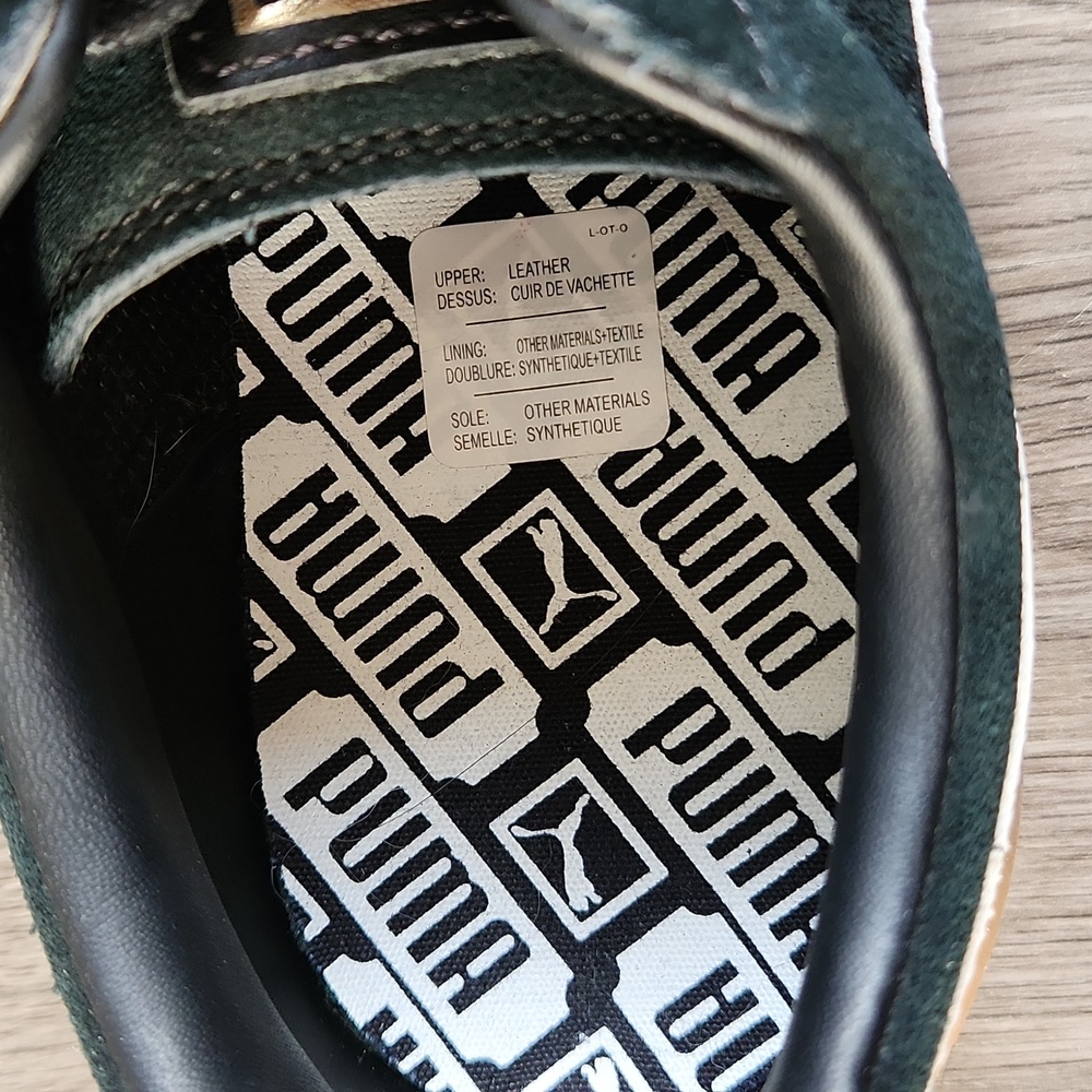 Puma suede platform Core sneakers in black, white and gum, size 6.5 - Picture 9 of 12